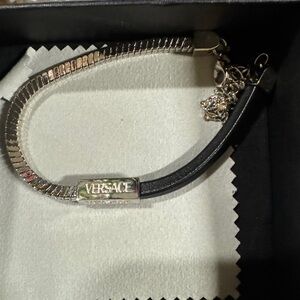 Versace Leather & Chain Bracelet with Medusa head NIB